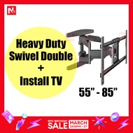 Heavy Duty Swivel double arm wall mount bracket include install tv package tv mount tv bracket 55 inch to 86 inch