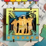 【客製化 似顏繪】木製│木劇場小夜燈 小木燈│電池盒│沙灘款