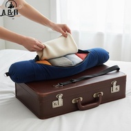 [A&B] Fillable U Shaped Travel Ne Pillow 2-in-1 Ne Support & Clothes Storage Bag for Airplane Trips 