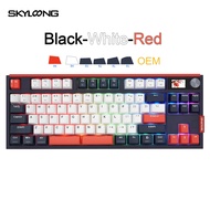 SKYLONG GK87 Lite แป้นพิมพ์ไร้สาย TKL แป้นพิมพ์เชิงกลสำหรับเล่นเกม1.14-หน้าจอขนาดนิ้วไฟ RGB Backlit