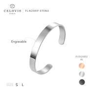 CELOVIS Signature Mindful Engravable Open Cuff Adjustable Bangle in Silver - size S (*available in Rose Gold, Silver and Black with size options of S / L)