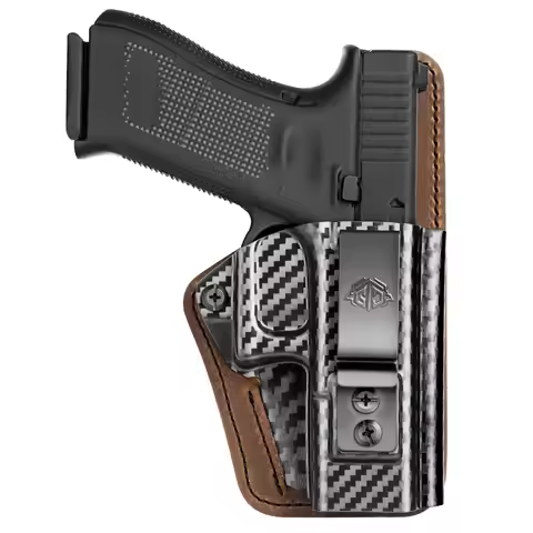 Kydex IWB Holster for Glock 19 19X Gen G44/45 G23/32 Adjustable Retention Premium Leather Back Insid