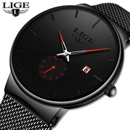 {Miracle Watch Store} LIGE นาฬิกาควอตซ์กีฬาผู้ชายนาฬิกาแบรนด์หรูที่มีชื่อเสียงชุดนาฬิกาแฟชั่นชาย Unisex Ultra Thin นาฬิกาข้อมือ Para Hombre