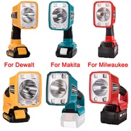 18W Portable LED Work Light for Makita/Bosch/Dewalt/Milwaukee 18V 20V Lithium Battery With USB Output Port Outdoor Camping Lighting