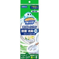 SC Johnson - 日本莊臣 一次性洗滌泡沫馬桶刷強力除尿垢清潔劑 刷桿+支架+替換刷頭4隻 -12233 白花香 (平行進口)
