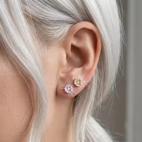 G23 Gemstone Earring Classic Butterfly Back Design Sparkly Comfortable Women Adult Sophisticated Tre