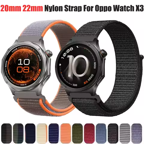 20mm 22mm Nylon Strap for Oppo Watch X3 X2 S/Oneplus Watch Lite Breathable Wristband for Amazfit Act