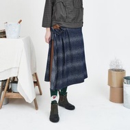 星河配色圍裹綁帶牛仔裙