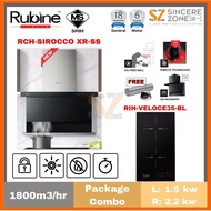 RUBINE RCH-SIROCCO XR-SS CHIMNEY HOOD / 1800M3/HR + RUBINE RIH-VELOCE35-BL INDUCTION-DOMINO / TIMER