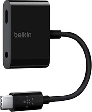 Belkin F7U080bt RockStar 3.5mm Audio and USB-C Charge Adapter, Black