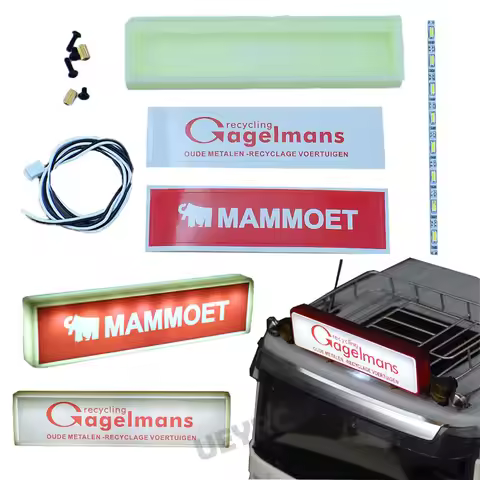 Roof Billboard Front LED Advertisement Light Box for 1/14 Tamiya RC Truck Tipper SCANIA R620 VOLVO F