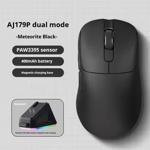 Ajazz Aj179 APEX 8K Wireless Gaming Mouse Ergonomic Design Three Mode Charging Base Lightweight PAW3