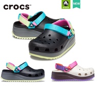 crocs แท้ Unisex Classic Hiker Clog รองเท้า Crocs ของแท้ 100%  รองเท้าชายหาด เพื่อสุขภาพ สีสันสดใส สําหรับผู้หญิง กุหลาบขาวแดงม่วง M5w7 = 37-38