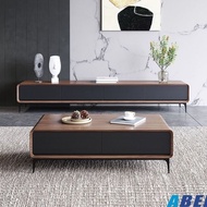 Abed Tv Console Straw Nordic Living Room Cabinet Modern Minimalist Coffee Table Combination Set High-foot Style Integrated Floor Ab142