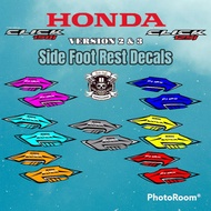 Honda Click 125i and 150i Side Foot Rest Decals / Honda Click 125i Accessories / Click 150i Sticker
