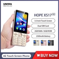 UNIWA 33 HOPE Xs17 4G Keypad Phones Touch Screen Smart Phone Android 8.1 Quad Core 3.5 Inch 2Gb+1