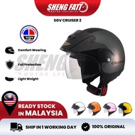 SGV Cruiser 2 Helmet Motor Free Size Topi Keledar Keselamatan SIRIM Helmet Topi Half Cut Helmet Original Motorcycle