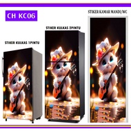 1-DOOR FRIDGE STICKERS, 2-DOOR FRIDGE STICKERS, COOL CAT MOTIFS