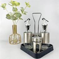 Stainless Steel Oil Bottle Pepper Jar Food Grade Leakproof Glass Oil Pot European Style No Oil Drizz