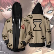 NEW Fashion ANIME Women/Men's NARUTO Gaara Sport Hoodies Graphic Printed Casual COSPLAY Costume Jacket Sweatshirts with Zipper