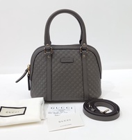 Tas Wanita GUCCI Small Dome Alma GG Guccissina Leather Grey Original