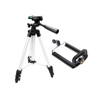 4-stage tripod + smartphone holder-(silver)(free)/cell phone/mobile phone/stand/tripod/tripod holder