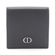【二手】迪奧 (Dior) CD 標誌零錢包，黑色皮革，男士，二手