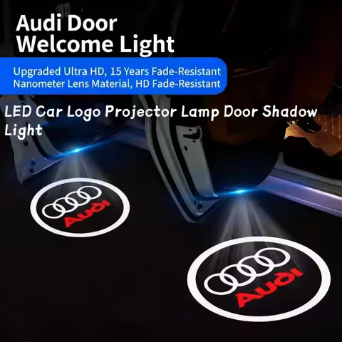 LED Car Door Emblem Styling Projector For AUDI A1A4 A5 Q3 8U Q5 8R Q7 4L Q8 B5 B6 B7 B8 B9 A6 C5 C6 