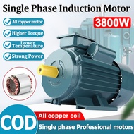 220V Single Phase Motor 3800W 5HP Electric Induction Motor (Copper Motor) Grinder Motor High Power Double Value Capacitor For Various Grinding Tools