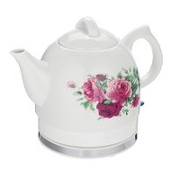 1.2L Electric Tea Water Kettle Ceramic Pot with Floral RoseQW-3862