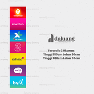 Spanduk Banner Konter Pulsa Custom | Cetak Logo Bank Game Online & Provider