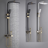 Local Seller Rain Shower Head Set Black Bathroom Shower Set High Pressure Water Saving Black Gold Co