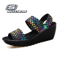 Skechers_รองเท้าแตะผู้หญิง Cali Rumbler Wave สตรี รองเท้าแตะส้นเตารีด ส้นสูง ทอรองเท้า - 31778-BBK