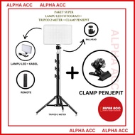 [PACKAGE] LED LIGHT MUA PHOTOGRAPHY MM 240 + 2 METER TRIPOD + CLAMP LIVESTREAM LIGHT/ PHOTO COUNTER 