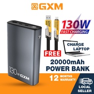 GXM 130W Power Bank 20000mAh Type USB C Fast Charge Laptop Macbook iPhone 15 14 iPad Tablet Samsung 100W 65W GaN Charger Portable Charger Powerbank