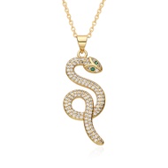 Snake Pendant Necklace Zircon Clavicle Chain