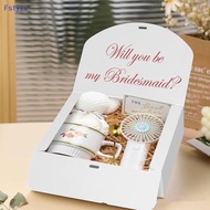 Fstyzx 5PCS Gift Boxes With Lids, 27*20*8cm White &  Paper Gift Box With Ribbon, Bridesmaid Proposal