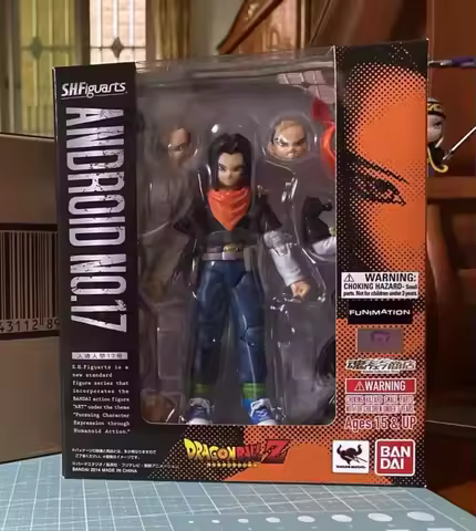100% Original Bandai S.H. Figuarts SHF Dragon Ball Z Android 17 in Stock Anime Action Collection Fig