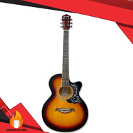 kazuki kz39c กีต้าร์โปร่ง39นิ้ว เสียงดีงานสวย งานเคลือบเงาทั้งตัว มีอุปกรณ์แถมให้เยอะมาก