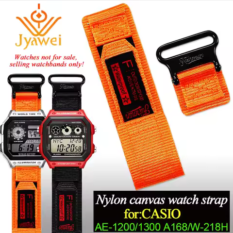 Modified nylon watch strap for Casio Small Square AE-1200WH/1300/1000 watchband A168 A158/A159 W-218