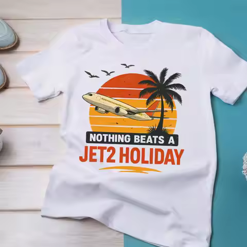 Funny Retro Nothing Beats A Jet2 Holiday Kids T-Shirt Nature lover Tee Summer Girl Boy Shirt Casual 