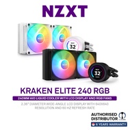 NZXT Kraken Elite 240 With 2.4" NZXT CORE RGB Fans, Black &amp; White
