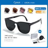 Cyxus Foldable Polarized Sunglasses Women Men UV400 Protection Fashion Glasses Square TR Frame 1019