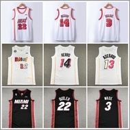 2023 Miami Heat Jersey Embroidered Wade Butler Herro Adebayo Basketball Shirt Summer Men's
