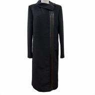 Excellent condition☆GUCCI 657 Tom Ford era leather zip-up long coat, dark gray, size 42, made in Ita