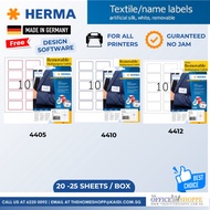 HERMA Self Adhesive Clothing Labels, 10 Labels per A4 Sheet,20 Sheets, 80 x 50 mm, 200 Labels,Blank 