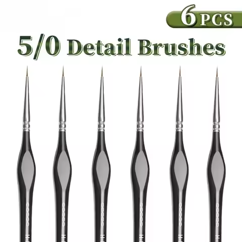 00000 Fine Tip Paint Brush Set for Acrylic, Models, Mini Miniature Detail , Nylon Hair Thin Extra Fi
