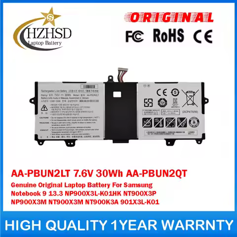 AA-PBUN2LT 7.6V 30Wh AA-PBUN2QT Genuine Original Laptop Battery For Samsung Notebook 9 NP900X3L-K01H