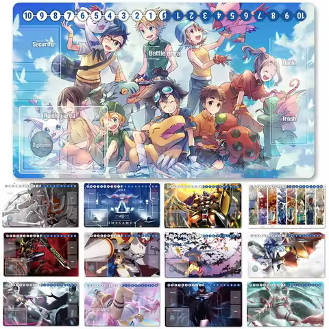 Board Game Digimon Playmat Table Mat Size 60X35 cm Mousepad Play Mats Compatible for DTCG TCG CCG-34