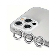 1 Set Flash Diamond Rhinestone Camera Lens Protector Film Set For Phone 12/12 Mini/12 Pro/12 Pro Max